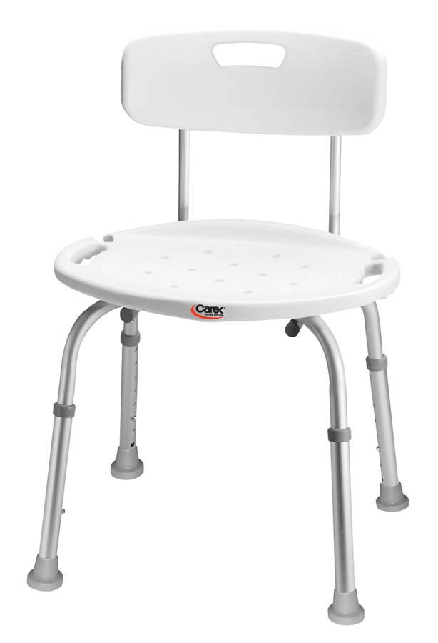 Carex Height Adjustable Bath and Shower Seat with Back